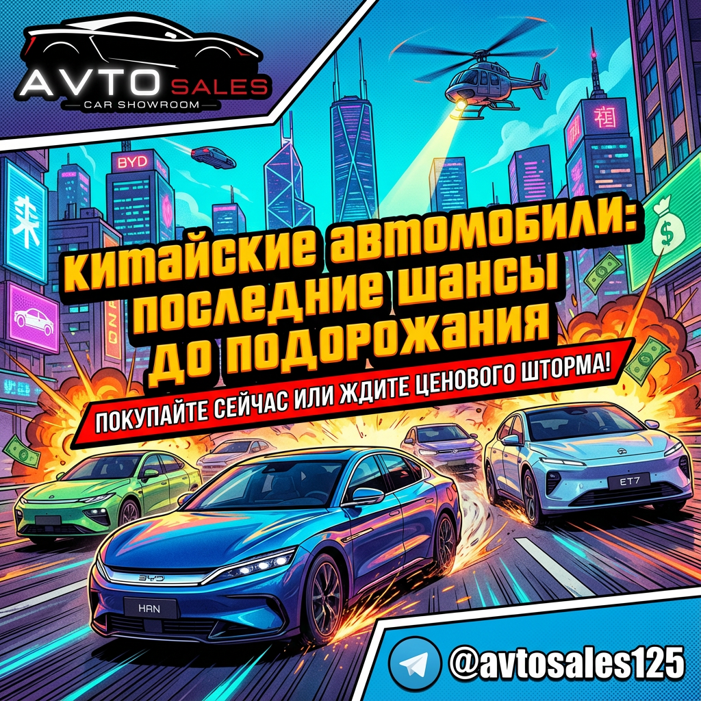 Китайские автомобили: успей купить до подорожания в январе 2026!