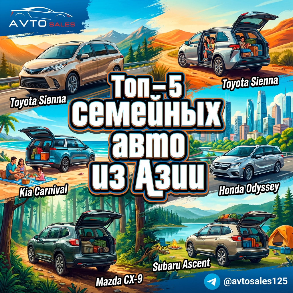 Топ-5 семейных авто из Азии 2025: надёжность, простор и комфорт на дороге