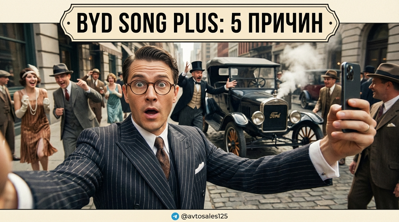 Внешний вид гибридного автомобиля BYD Song Plus на дороге