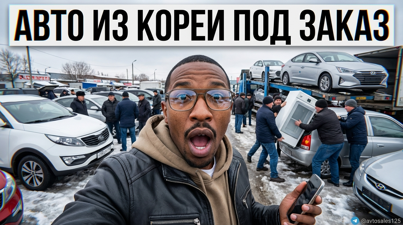 Новые автомобили на стоянке в Южной Корее готовые к отправке под заказ