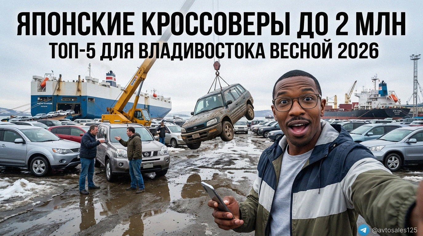 Подборка популярных японских кроссоверов до 2 млн рублей на рынке Владивостока весна 2026