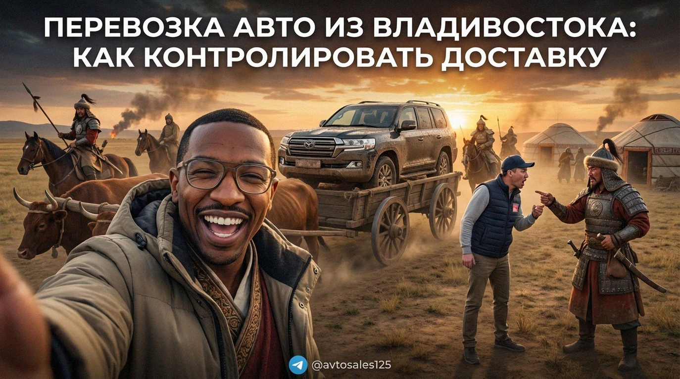 Автовоз с автомобилями на трассе из Владивостока, отслеживание груза