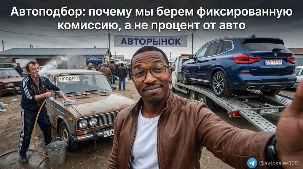Иллюстрация к статье о преимуществах фиксированной комиссии при автоподборе по сравнению с процентом от стоимости автомобиля