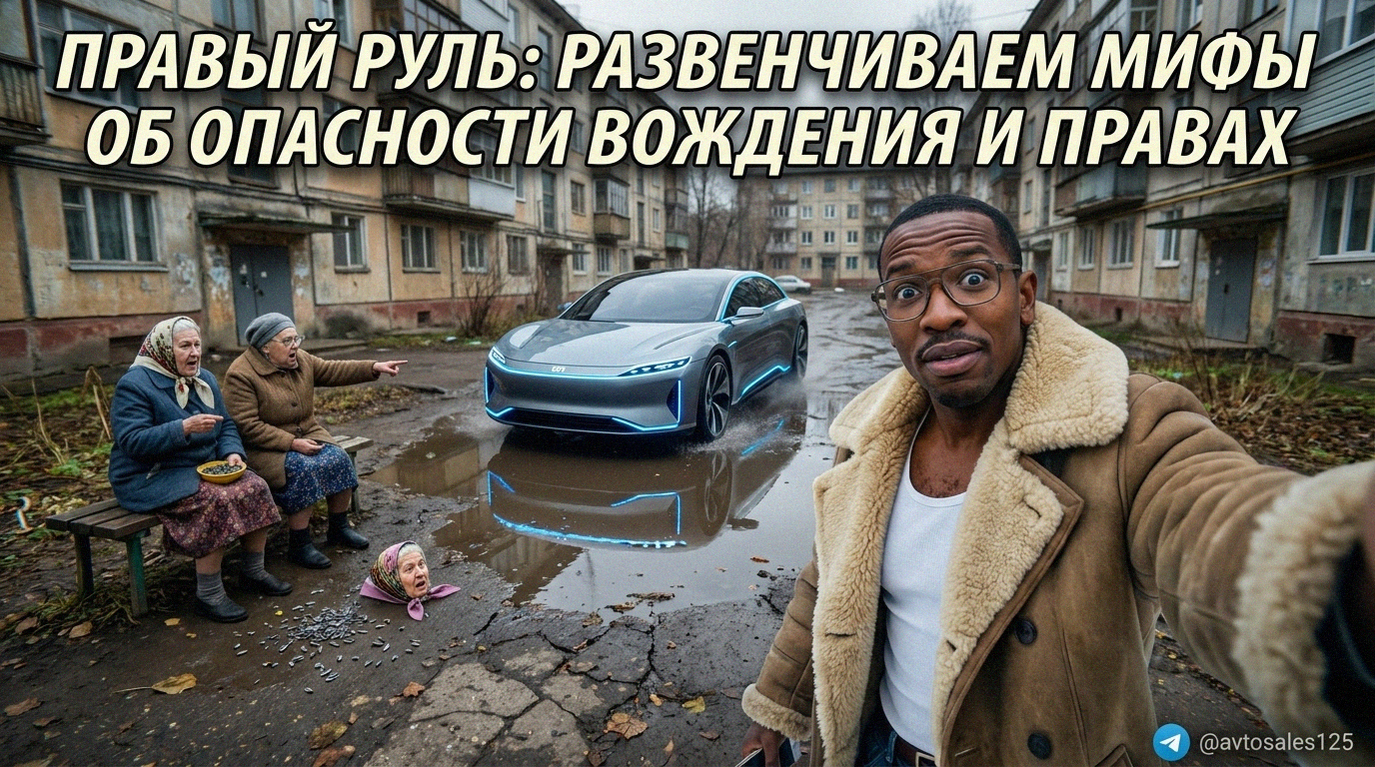 Автомобиль с правым рулем на дороге - развенчание мифов об опасности вождения и правах