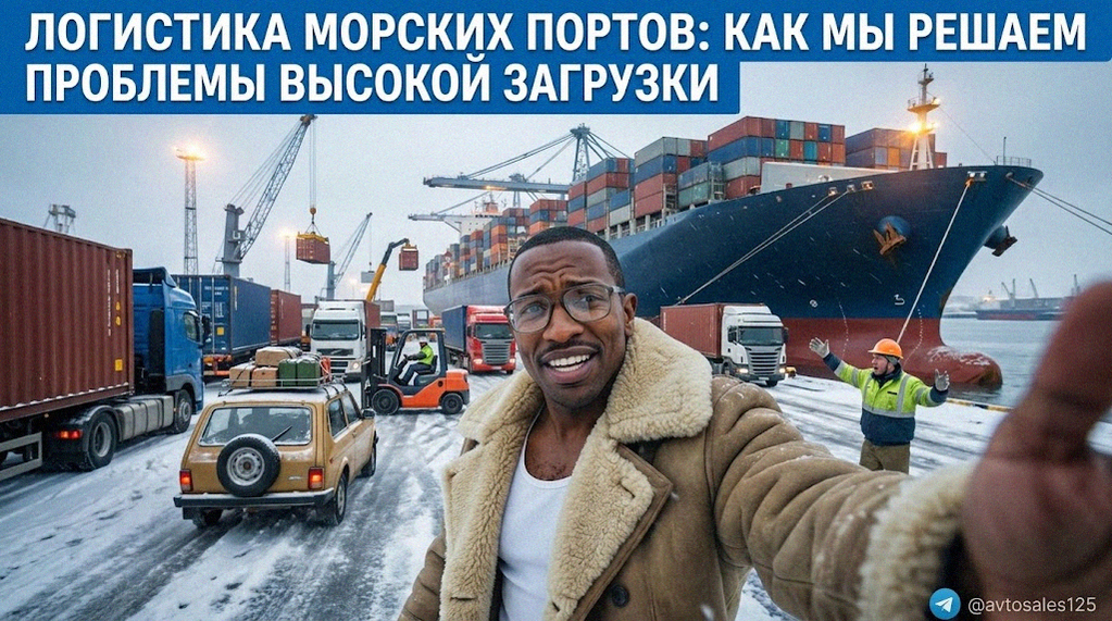 Контейнерный терминал морского порта, иллюстрирующий эффективную логистику и решение проблем высокой загрузки