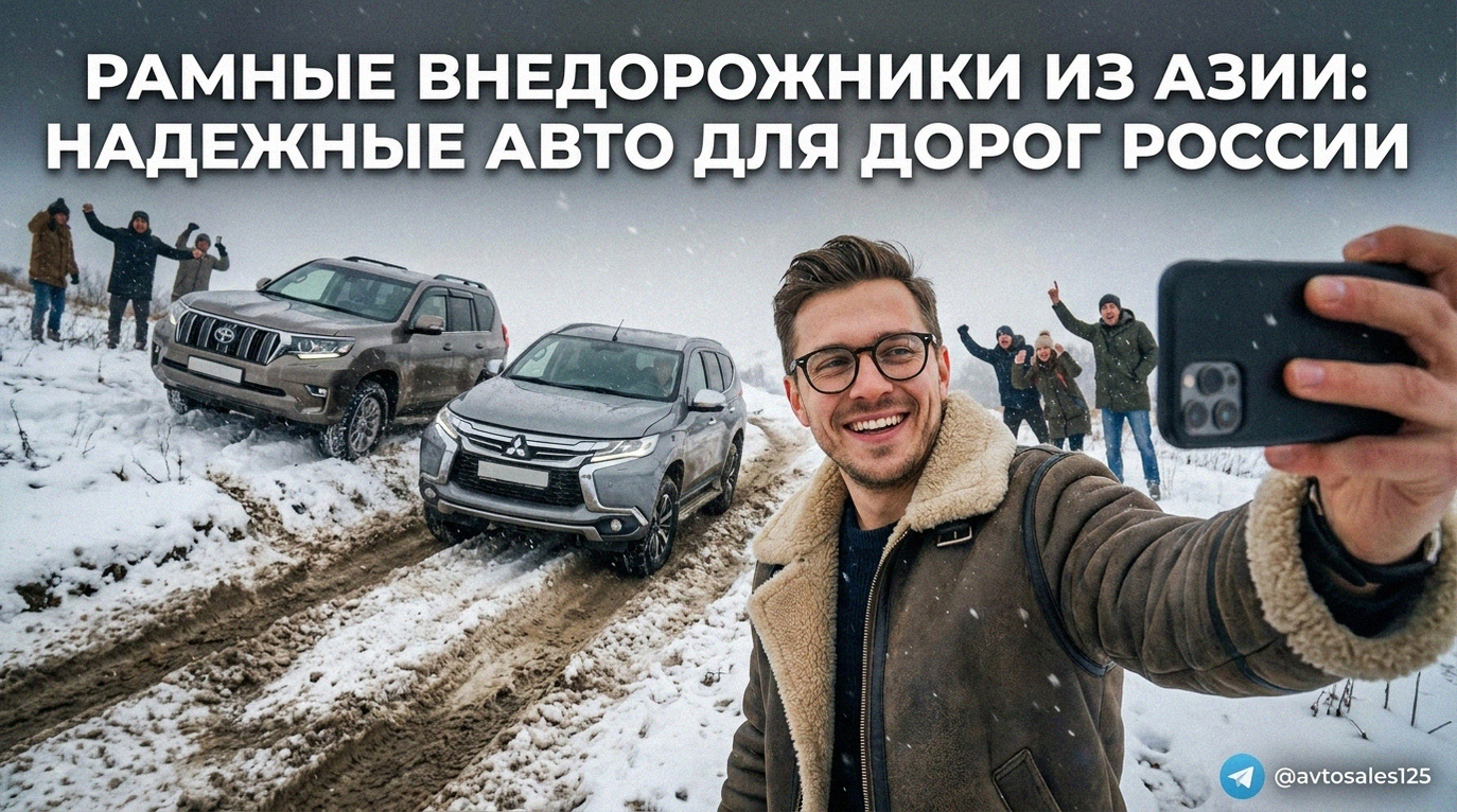 Надежный рамный внедорожник из Азии уверенно едет по бездорожью в России