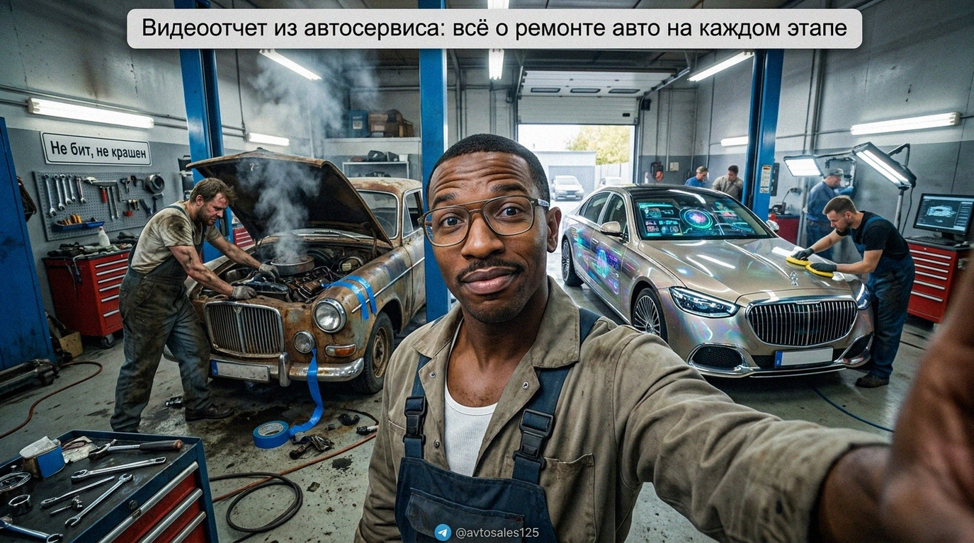 Видеоотчет из автосервиса показывающий все этапы ремонта автомобиля