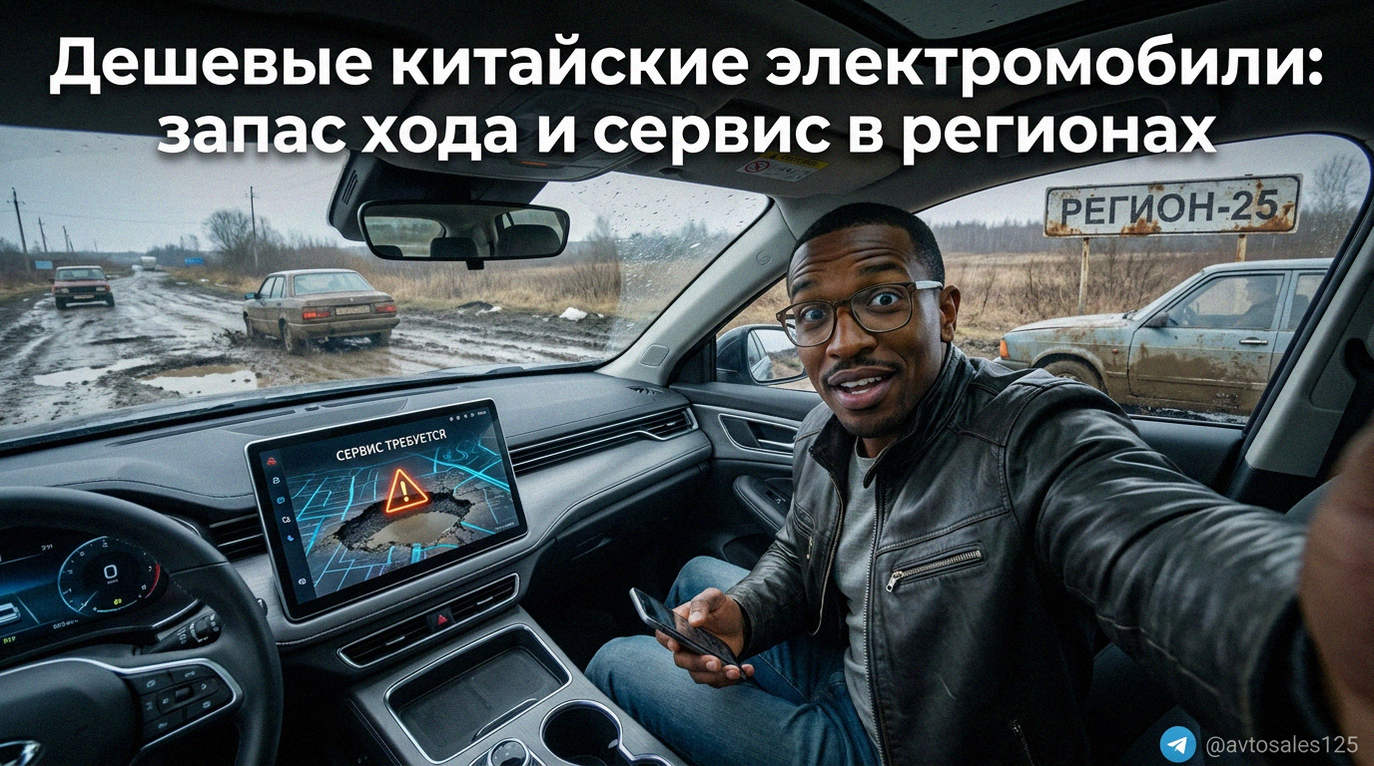 Бюджетный китайский электромобиль на станции технического обслуживания в регионе