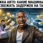 Очередь из легковых автомобилей на таможенном пункте пропуска