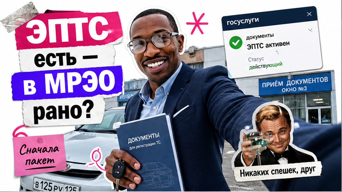 Герой Авто-Сейлс с папкой документов у японского седана, плашка на учёт, Владивосток