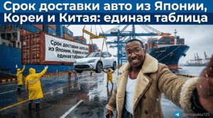 Сроки доставки автомобилей из Японии, Кореи и Китая - единая таблица