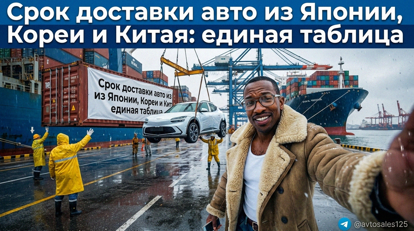 Сроки доставки автомобилей из Японии, Кореи и Китая - единая таблица