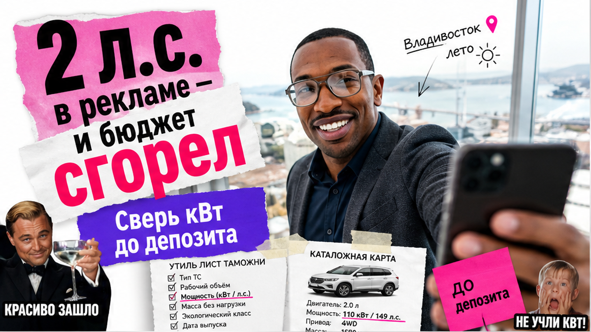 Герой Авто-Сейлс с документами и параметрами авто до депозита, плашка утильсбор 2026, Владивосток