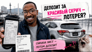 Герой Авто-Сейлс у правого Honda Vezel с аукционным листом, плашка до депозита, Владивосток