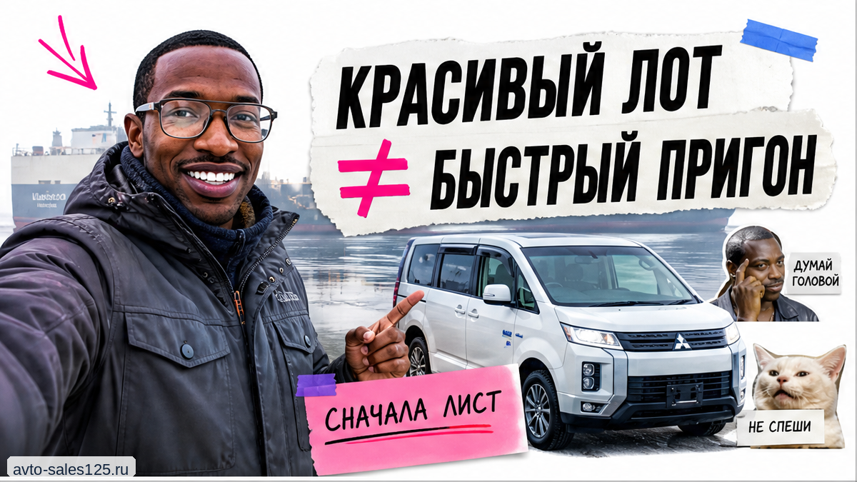 Герой Авто-Сейлс у праворульной Delica D:5 у ролкера, Владивосток, плашка до ставки
