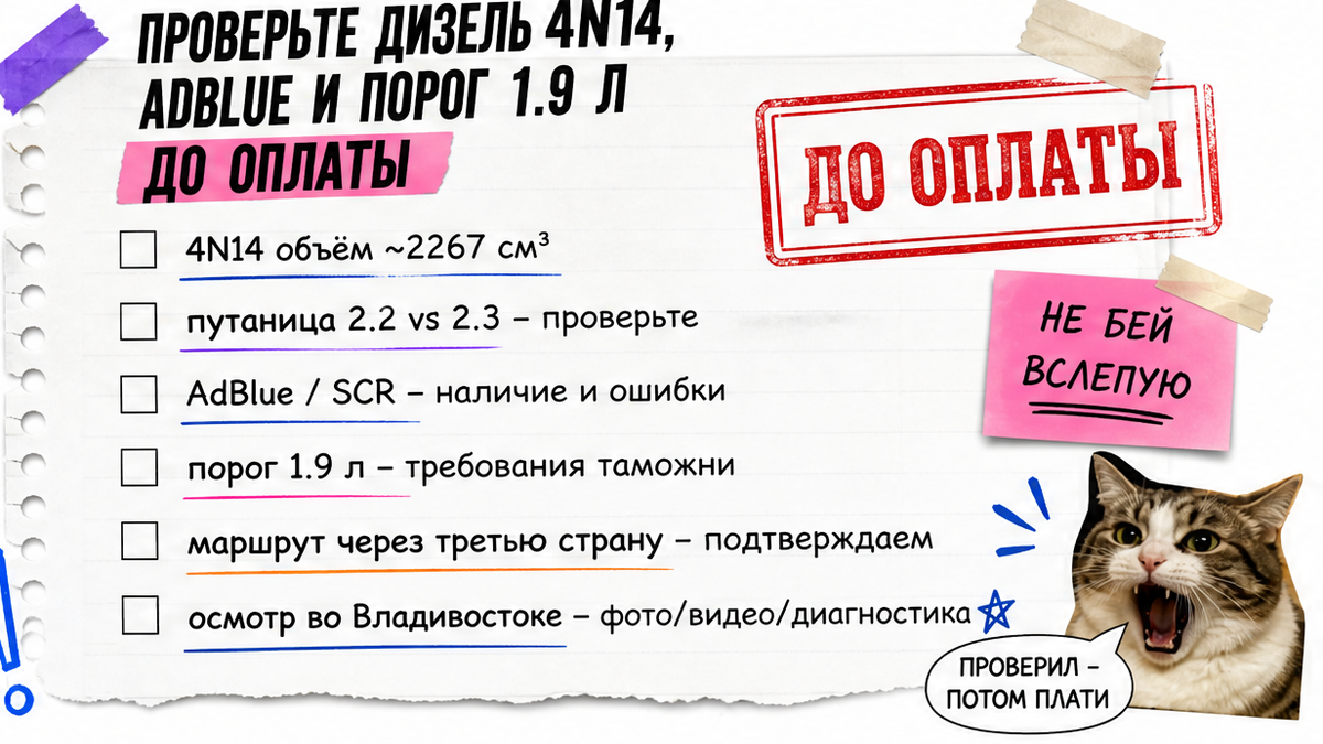 Чеклист: дизель 4N14, AdBlue и порог 1.9 л до оплаты Delica